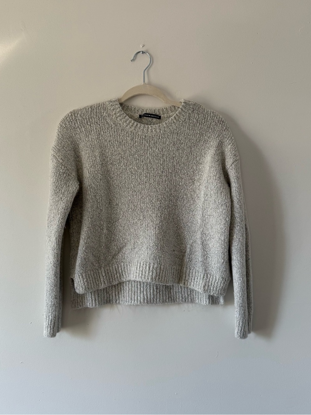 Brandy Melville Gray Knit Sweater | Coastal Cool Girl Minimalistic